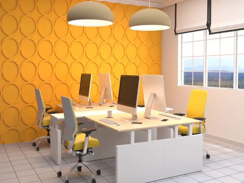 Acoustic wall panel applications in modern open offices to reduce noise and boost productivity.