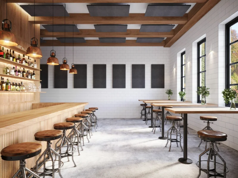 High-performance acoustic wall panels options for restaurants to minimize ambient dining noise.