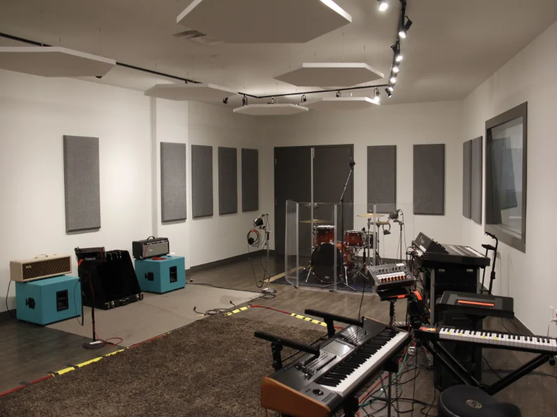 Professional studio acoustic panel solutions to optimize recording environments.