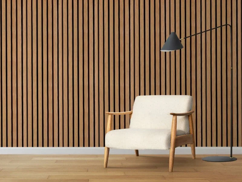 Qianqiao Felt wood slat acoustic wall panels combining natural wood finishes with high-performance acoustic felt backing for modern interiors.
