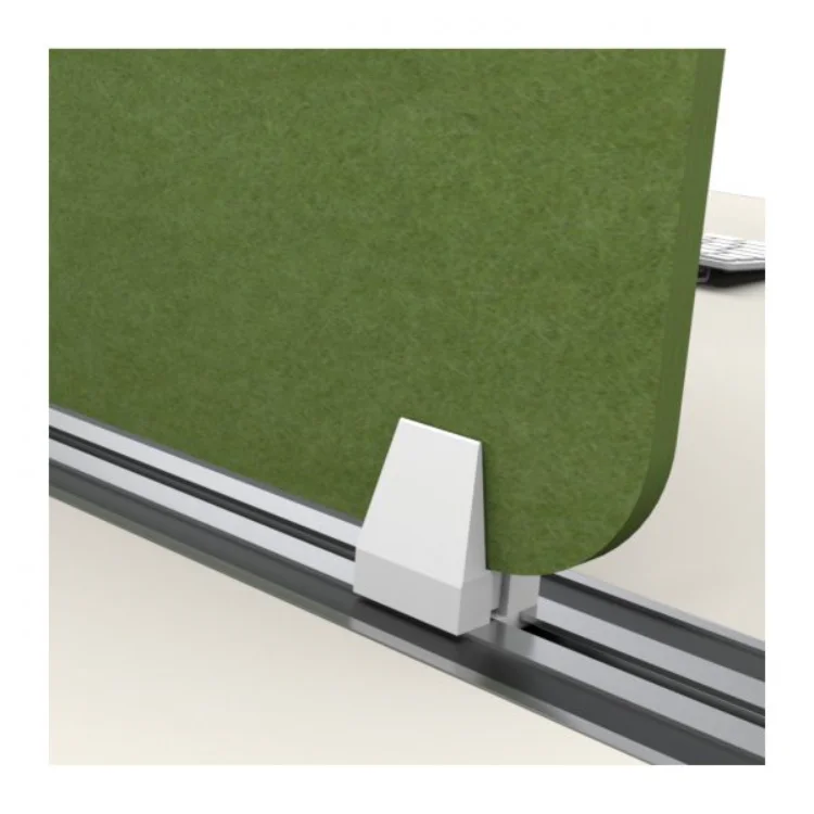 Acoustic desk screen with storage and accessory rail