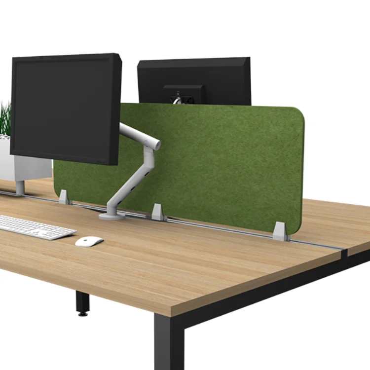 Acoustic desk screen with storage and accessory rail