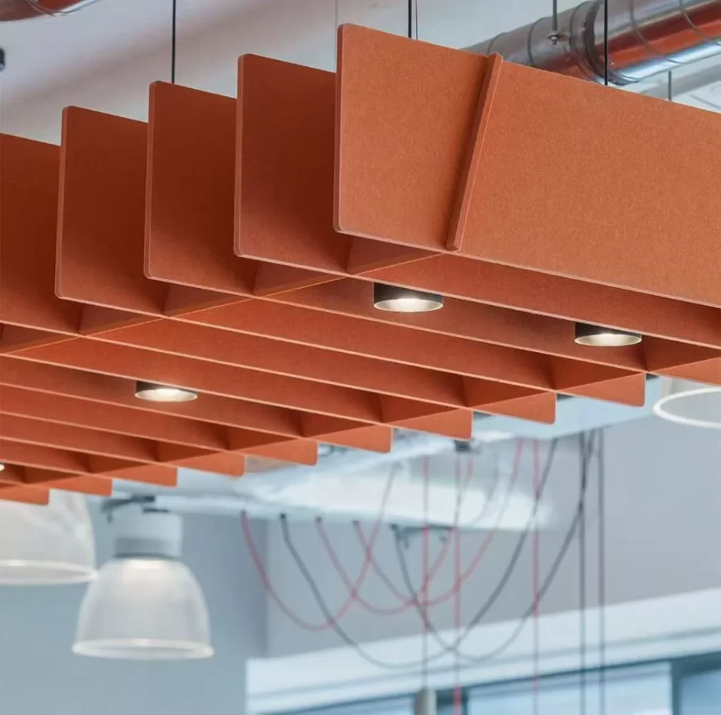 Wave-shaped suspended acoustic ceiling cloud system